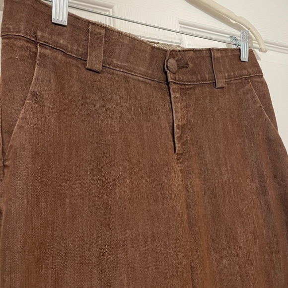 Y2K VINTAGE Lee Platinum Label No-Gap Waistband Brown Wide Leg Jeans - Picture 2 of 6